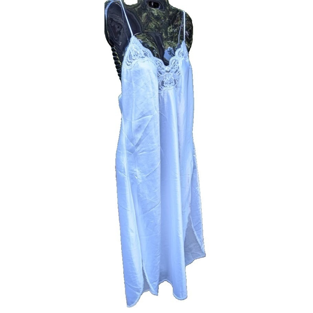 Vintage Deena Satin Nightgown M Wedding Sequin Lace Rose Coquette Romantic Fairy - Picture 2 of 11
